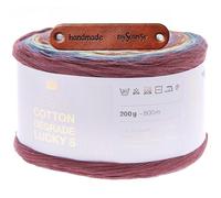 Rico Design CREATIVE COTTON DÉGRADÉ LUCKY 8 FOREST Premium Wolle 200g Weiches Farbverlaufsgarn für stilvolle Accessoires und Lieblingsstücke Ombreeffekt mit mySearose Label