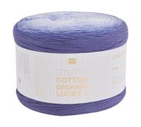 Rico Design Creative Cotton Dégradé Lucky 8 Strickwolle 1 Knäul Dreiecktuch 200g 800m Nadelstärke 3,5 Ganzjährig 50 Baumwolle 50 Polyacryl Schonwaschgang 30°C Farbe 023