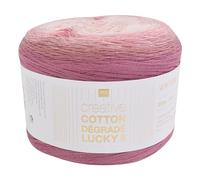 Rico Design Creative Cotton Dégradé Lucky 8 Strickwolle 1 Knäul Dreiecktuch 200g 800m Nadelstärke 3,5 Ganzjährig 50 Baumwolle 50 Polyacryl Schonwaschgang 30°C Farbe 021