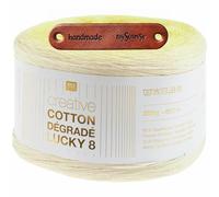 Rico Design CREATIVE COTTON DÉGRADÉ LUCKY 8 ZITRONE Premium Wolle 200g Weiches Farbverlaufsgarn für stilvolle Accessoires und Lieblingsstücke Ombreeffekt mit mySearose Label