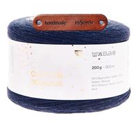 Rico Design CREATIVE COTTON DÈGRADÈ MARINE-WEISS Premium Wolle 200g Weicher Farbverlaufsgarn für stilvolle Tücher und Accessoires mit mySearose Label