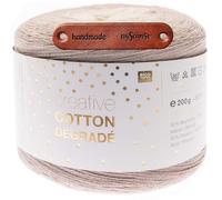 Rico Design CREATIVE COTTON DÈGRADÈ NATUR Premium Wolle 200g Weicher Farbverlaufsgarn für stilvolle Tücher und Accessoires mit mySearose Label