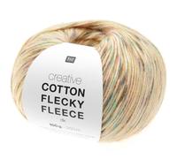 Rico Design 100g Creative Cotton Flecky Fleece dk - Farbe: 14 - orange - einfarbiger Flausch in den bedruckte Baumwollfäden hineingearbeitet sind