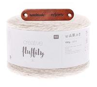 Rico Design CREATIVE FLUFFILY DK 01 CREME Premium Wolle 150g Flauschiger Glitzerlook für elegante Outfits und besondere Anlässe mit mySearose Label