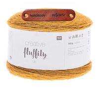 Rico Design CREATIVE FLUFFILY DK 02 SENF Premium Wolle 150g Flauschiger Glitzerlook für elegante Outfits und besondere Anlässe mit mySearose Label