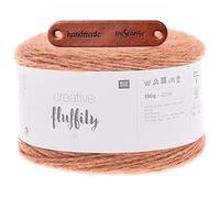 Rico Design CREATIVE FLUFFILY DK 03 TERRACOTTA Premium Wolle 150g Flauschiger Glitzerlook für elegante Outfits und besondere Anlässe mit mySearose Label