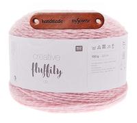 Rico Design CREATIVE FLUFFILY DK 04 ROSA Premium Wolle 150g Flauschiger Glitzerlook für elegante Outfits und besondere Anlässe mit mySearose Label