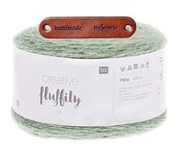 Rico Design CREATIVE FLUFFILY DK 08 GRÜN Premium Wolle 150g Flauschiger Glitzerlook für elegante Outfits und besondere Anlässe mit mySearose Label