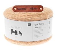 Rico Design CREATIVE FLUFFILY DK 12 APRICOT Premium Wolle 150g Flauschiger Glitzerlook für elegante Outfits und besondere Anlässe mit mySearose Label