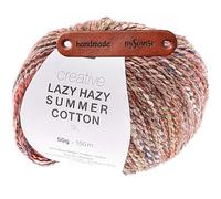 Rico Design CREATIVE LAZY HAZY SUMMER COTTON DK BORDEAUX Premium Wolle 50g Luftiger Twistlook für sommerliche Tops und Tücher mit mySearose Label