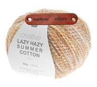 Rico Design CREATIVE LAZY HAZY SUMMER COTTON DK CAMEL Premium Wolle 50g Luftiger Twistlook für sommerliche Tops und Tücher mit mySearose Label