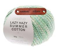 Rico Design CREATIVE LAZY HAZY SUMMER COTTON DK GRÜN Premium Wolle 50g Luftiger Twistlook für sommerliche Tops und Tücher mit mySearose Label