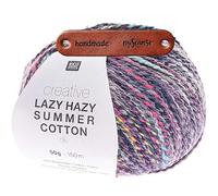 Rico Design CREATIVE LAZY HAZY SUMMER COTTON DK LILA Premium Wolle 50g Luftiger Twistlook für sommerliche Tops und Tücher mit mySearose Label