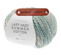 Rico Design CREATIVE LAZY HAZY SUMMER COTTON DK MINT Premium Wolle 50g Luftiger Twistlook für sommerliche Tops und Tücher mit mySearose Label
