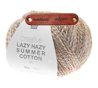 Rico Design CREATIVE LAZY HAZY SUMMER COTTON DK NATUR Premium Wolle 50g Luftiger Twistlook für sommerliche Tops und Tücher mit mySearose Label