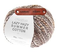 Rico Design CREATIVE LAZY HAZY SUMMER COTTON DK NOUGAT Premium Wolle 50g Luftiger Twistlook für sommerliche Tops und Tücher mit mySearose Label