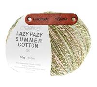 Rico Design CREATIVE LAZY HAZY SUMMER COTTON DK OLIV Premium Wolle 50g Luftiger Twistlook für sommerliche Tops und Tücher mit mySearose Label