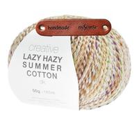 Rico Design CREATIVE LAZY HAZY SUMMER COTTON DK PFIRSICH Premium Wolle 50g Luftiger Twistlook für sommerliche Tops und Tücher mit mySearose Label