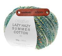 Rico Design CREATIVE LAZY HAZY SUMMER COTTON DK SMARAGD Premium Wolle 50g Luftiger Twistlook für sommerliche Tops und Tücher mit mySearose Label