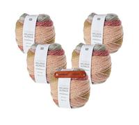 Rico Design CREATIVE MELANGE ALPACA WONDERBALL DK MEADOW Premium Wolle 5 x 100g Weicher Farbverlauf für stilvolle Wintermode, Accessoires und besondere Geschenkideen mit mySearose Label