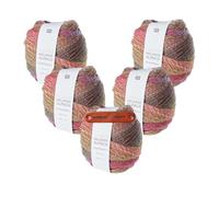 Rico Design CREATIVE MELANGE ALPACA WONDERBALL DK PINK Premium Wolle 5 x 100g Weicher Farbverlauf für stilvolle Wintermode, Accessoires und besondere Geschenkideen mit mySearose Label