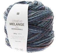 Rico Design Creative Melange Aran Wonderball, Farbverlaufswolle Nadelstärke zum Stricken oder Häkeln, Wolle 200g Knäuel (007, 200)