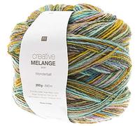 Rico Design Creative Melange Aran Wonderball, Farbverlaufswolle Nadelstärke zum Stricken oder Häkeln, Wolle 200g Knäuel (003, 200)