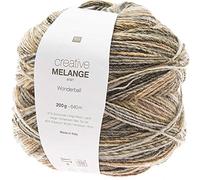Rico Design Wolle Creative Melange Aran Wonderball - Schurwolle, 200 g Knäuel - Natur-Mix