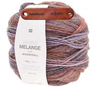 Rico Design CREATIVE MELANGE ARAN WONDERBALL FLIEDER ORANGE Premium Wolle 200g Warmer Farbverlauf für elegante Outfits, gemütliche Lieblingsstücke, Accessoires und Dekoration mit mySearose Label