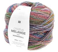 Rico Design Wolle Creative Melange Aran Wonderball – Farbverlauf 5 mm, 200 g, Farbe 18 Lachs-Petrol
