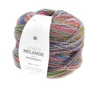 Rico Creative Melange Aran Wonderball Fabe 18, Farbverlaufswolle Nadelstärke 5 mm zum Stricken oder Häkeln, Wolle 200g Knäuel