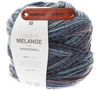 Rico Design CREATIVE MELANGE ARAN WONDERBALL LILA-PETROL Premium Wolle 200g Warmer Farbverlauf für elegante Outfits, gemütliche Lieblingsstücke, Accessoires und Dekoration mit mySearose Label