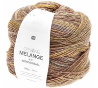 Rico Creative Melange Aran Wonderball Fabe 20, Farbverlaufswolle Nadelstärke 5 mm zum Stricken oder Häkeln, Wolle 200g Knäuel