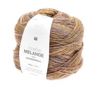Rico Design Creative Melange Aran Wonderball oliv Mix Farbe 20, Farbverlaufswolle Nadelstärke 5 mm zum Stricken oder Häkeln, Wolle 200g Knäuel