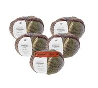Rico Design CREATIVE MELANGE CHUNKY 075 AUTUMN Premium Wolle 5 x 50g Bulky Flauschiges Warmes Farbverlaufsgarn für kuschelige Wintermode und gemütliche Accessoires mit mySearose Label