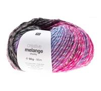 Rico Design Rico Design 5 x 50 g Creative Melange Chunky Garn Wolle Stricken Häkeln 24 Farben 061 | Lila-Pink 0.25 kg