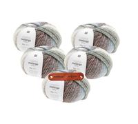 Rico Design CREATIVE MELANGE CHUNKY WINTER FOREST Premium Wolle 5 x 50g Bulky Flauschiges Warmes Farbverlaufsgarn für kuschelige Wintermode und gemütliche Accessoires mit mySearose Label