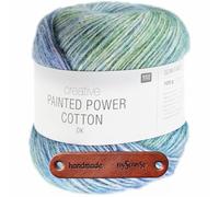 Rico Design CREATIVE PAINTED POWER COTTON DK AQUA SHADES Premium Wolle 100g Farbverlaufsgarn für luftige Kleidung Tücher und kreative Sommerprojekte mit mySearose Label