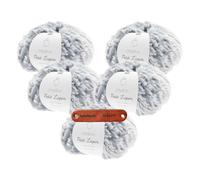 Rico Design Creative Petit Lapin Super chunky 05 Blau Premium Wolle 5 x 100g Kunstfellgarn für flauschige Accessoires Plüschtiere und warme Winterprojekte mit mySearose Label