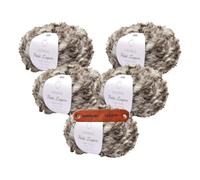 Rico Design Creative Petit Lapin Super chunky 09 Taupe Weiß Premium Wolle 5 x 100g Kunstfellgarn für flauschige Accessoires Plüschtiere und warme Winterprojekte mit mySearose Label