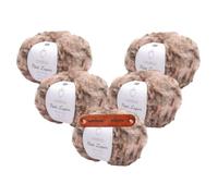 Rico Design Creative Petit Lapin Super chunky 10 Puder Taupe Premium Wolle 5 x 100g Kunstfellgarn für flauschige Accessoires Plüschtiere und warme Winterprojekte mit mySearose Label