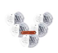 Rico Design Creative Petit Lapin Super chunky 18 Antlantikblau Premium Wolle 5 x 100g Kunstfellgarn für flauschige Accessoires Plüschtiere und warme Winterprojekte mit mySearose Label