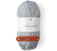 Rico Design CREATIVE SILKY TOUCH DK vegan GRAUBLAU Premium Wolle 100g Weiches Glanzgarn für Mode Accessoires und kreative Handarbeitsideen mit mySearose Label