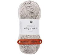Rico Design CREATIVE SILKY TOUCH DK vegan SILBERGRAU Premium Wolle 100g Weiches Glanzgarn für Mode Accessoires und kreative Handarbeitsideen mit mySearose Label