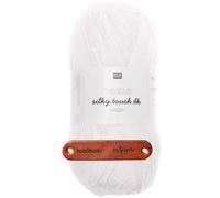 Rico Design CREATIVE SILKY TOUCH DK vegan WEISS Premium Wolle 100g Weiches Glanzgarn für Mode Accessoires und kreative Handarbeitsideen mit mySearose Label