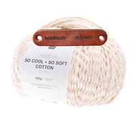 Rico Design CREATIVE SO COOL + SO SOFT COTTON CHUNKY CREME Premium Wolle 100g für luftige Mode Kleidung Wohnideen und kreative Sommerprojekte mit mySearose Label