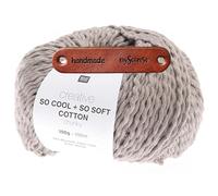 Rico Design CREATIVE SO COOL + SO SOFT COTTON CHUNKY GRAU Premium Wolle 100g für luftige Mode Kleidung Wohnideen und kreative Sommerprojekte mit mySearose Label