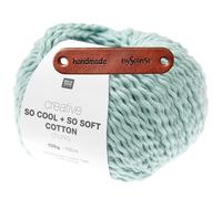Rico Design CREATIVE SO COOL + SO SOFT COTTON CHUNKY HELLBLAU Premium Wolle 100g für luftige Mode Kleidung Wohnideen und kreative Sommerprojekte mit mySearose Label