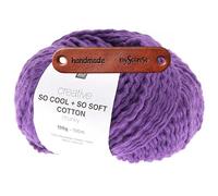 Rico Design CREATIVE SO COOL + SO SOFT COTTON CHUNKY LILA Premium Wolle 100g für luftige Mode Kleidung Wohnideen und kreative Sommerprojekte mit mySearose Label
