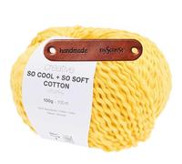 Rico Design CREATIVE SO COOL + SO SOFT COTTON CHUNKY PASTELLGELB Premium Wolle 100g für luftige Mode Kleidung Wohnideen und kreative Sommerprojekte mit mySearose Label